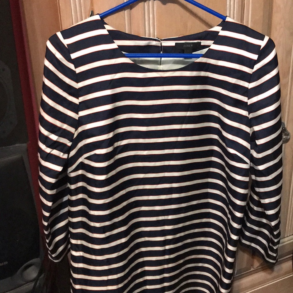 J Crew striped short silk dress